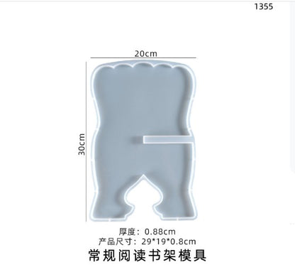 Rail Silicone Mold Abrasive Reading Book Shelf Stand Conventional Rehal Molds