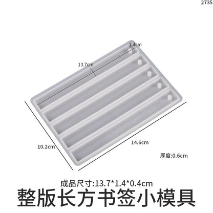 Bookmark Tag Mirror Rectangle Oval Full Edition DIY Crystal Drop Glue Resin Pendant Silicone Molds