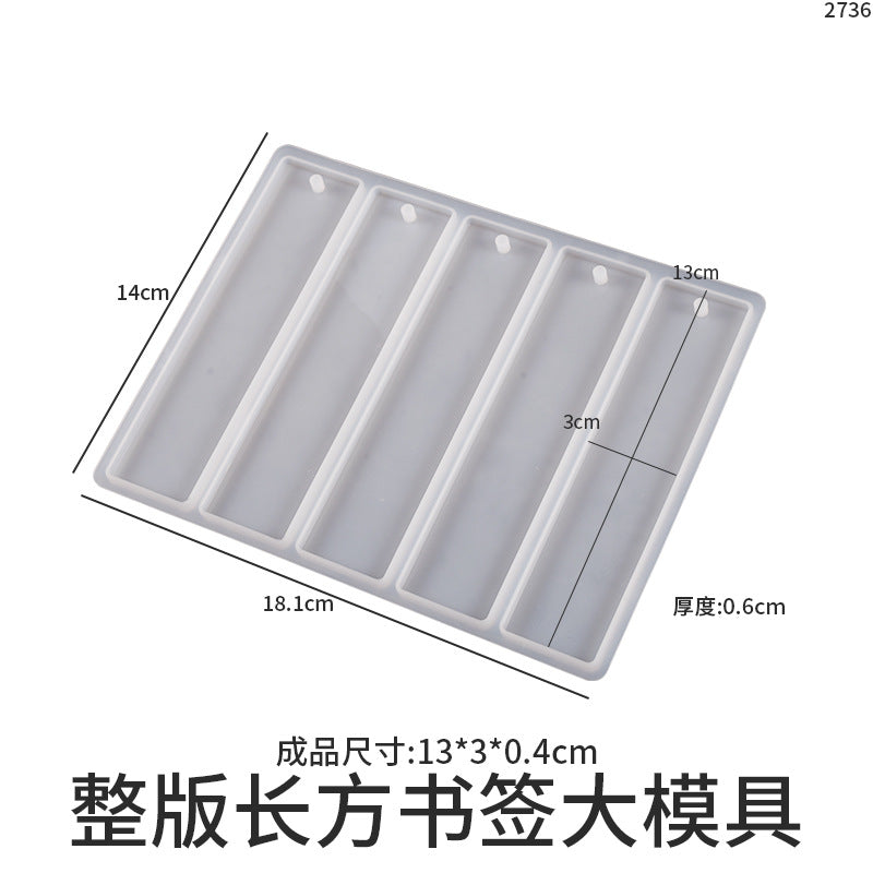 Bookmark Tag Mirror Rectangle Oval Full Edition DIY Crystal Drop Glue Resin Pendant Silicone Molds