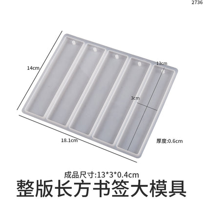 Bookmark Tag Mirror Rectangle Oval Full Edition DIY Crystal Drop Glue Resin Pendant Silicone Molds