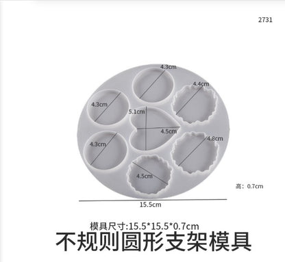 Irregular Round Love Heart 7 in 1 Pop Socket Poopy Mold Bag Mobile Phone Bracket Jewelry Silicone Molds