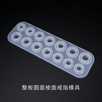 14 in 1 Full Ring Mold Crystal Epoxy Whole Round Diamond Ring Silicone Mold DIY Jewelry Resin Art Crafting Tools
