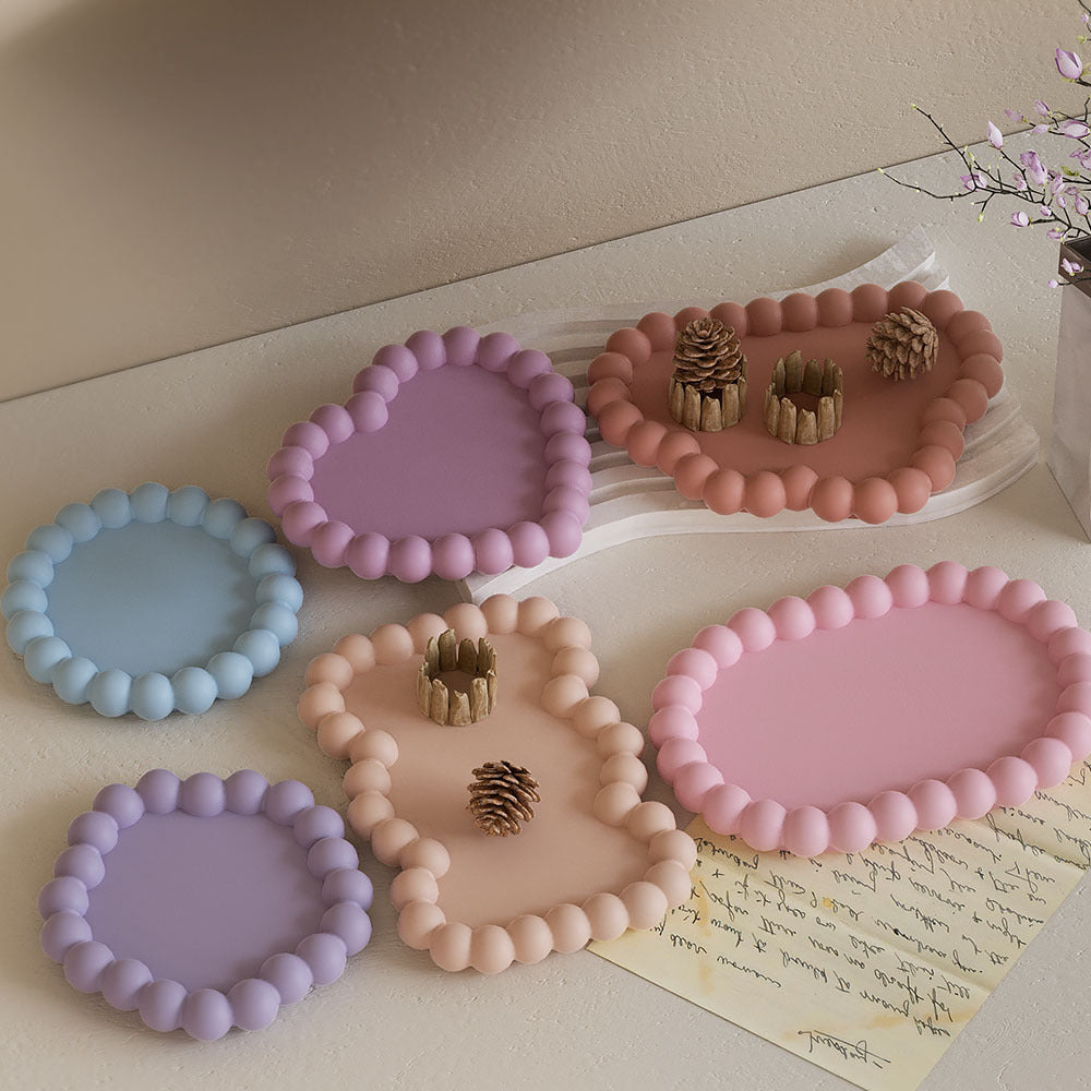 Heart Bubble Coaster Silicone Mold for Resin Expoxy Tray Mold Geometric Drop Rubber mill anti overflow Storage coaster DIY Craft and Projects