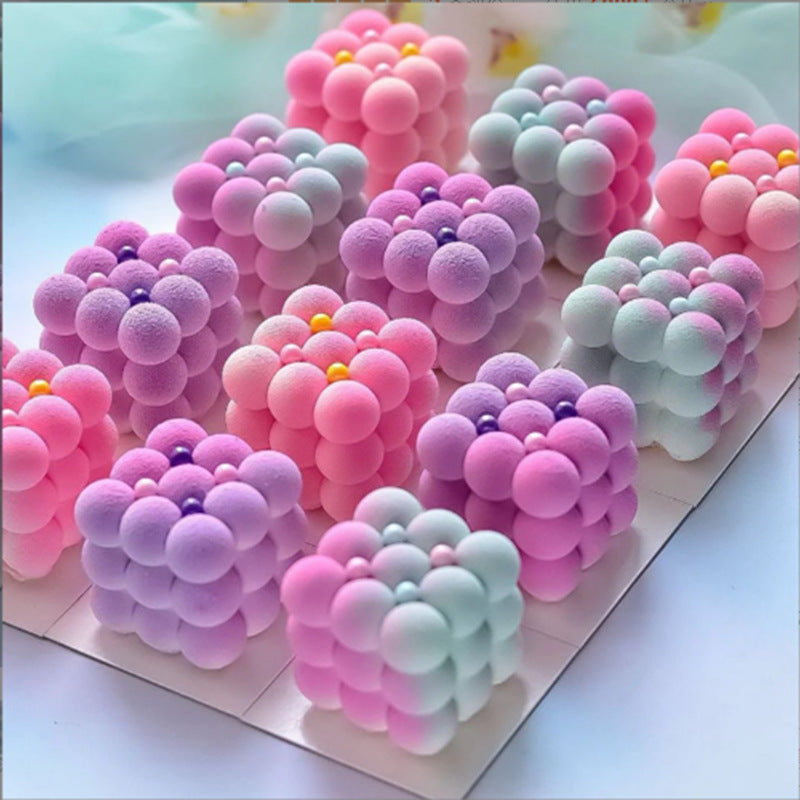 6 in 1 Rubic Cube Candle Mold Aromatherapy Silicone Candles Mould DIY Projects Mousse Cake Molds DIY magic ball round silicone mold scented candle baking mold