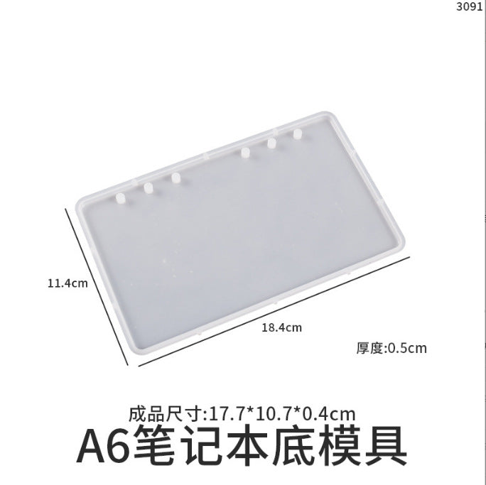 New A6 Nootbook Silicone Mold Slim Version Book Cover Crystal Drop Glue Molds for Resin Epoxy DIY Projects