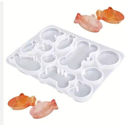 Pet Hanging Pendant Silicone Mold Fish & Dog Bone DIY Epoxy Resin Mold
