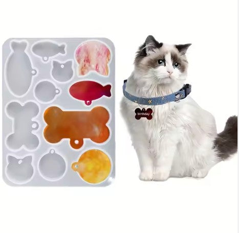 Pet Hanging Pendant Silicone Mold Fish & Dog Bone DIY Epoxy Resin Mold