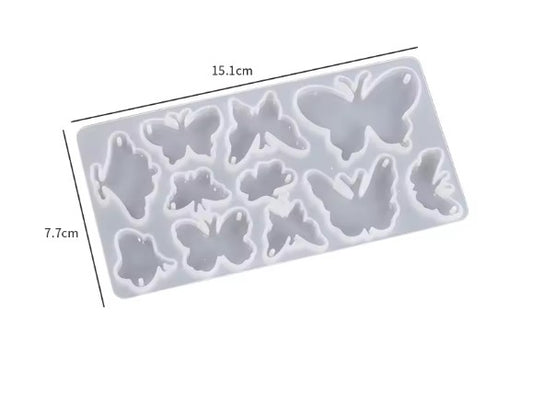 Heart & Butterfly Pendant Silicone Mold for DIY Epoxy Resin Jewelry