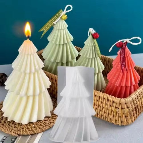 3D Christmas Tree Silicone Candle Mold BPA Free