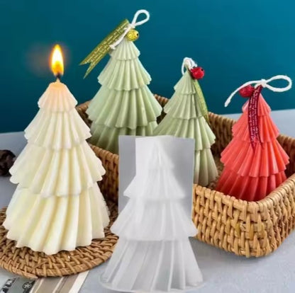 3D Christmas Tree Silicone Candle Mold BPA Free