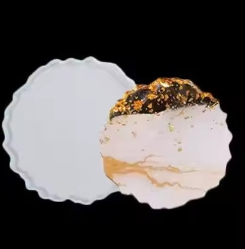 Agate Style Round & Oval Coaster Silicone Mold for Epoxy Resin