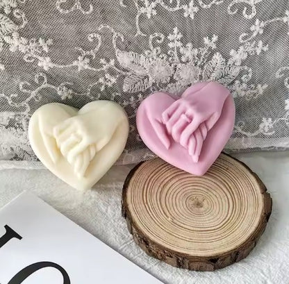 Hand in Hand 3D Heart Silicone Candle & Soap Mold