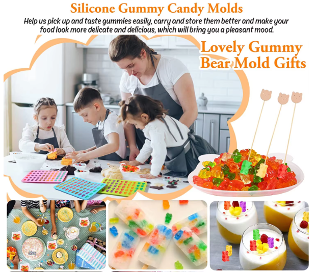 50 Grid Gummy Bear Silicone Mold for Candy & Chocolate