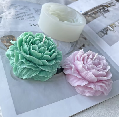 3D Peony Flower Silicone Mold for Candle & Soap