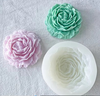 3D Peony Flower Silicone Mold for Candle & Soap