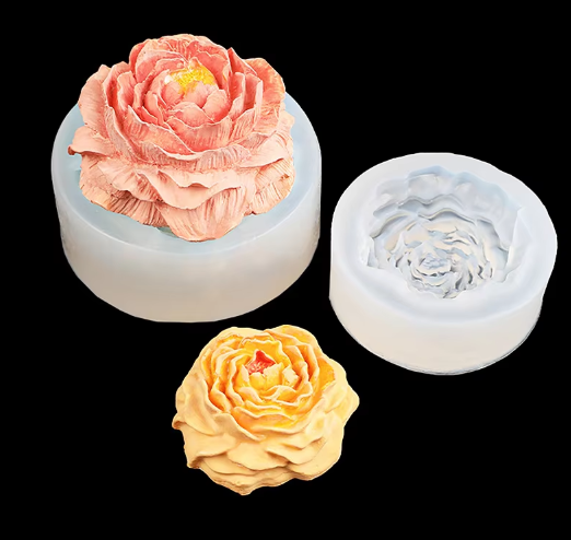 3D Peony Flower Silicone Mold for Candle Soap & Baking