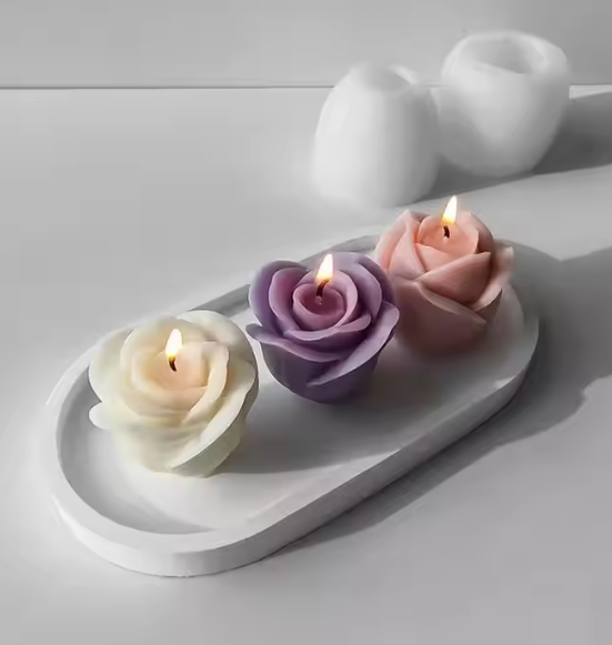 Rose Flower Aromatherapy Candle & Soap Silicone Mold