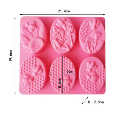 6 Styles Bee Silicone Mold for Soap & Baking