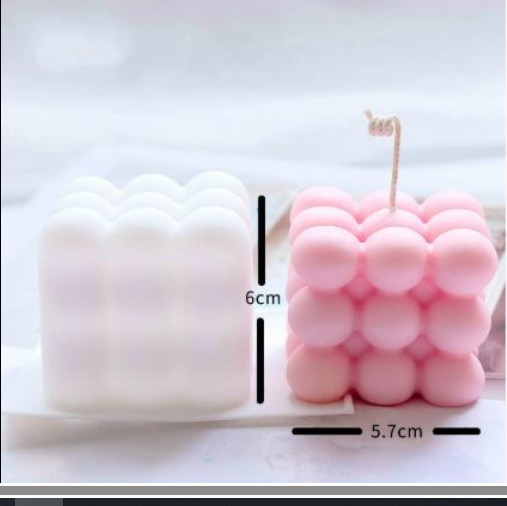 3D Rubik’s Cube Silicone Candle Mold DIY