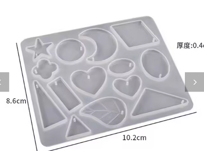 Jewelry Pendant Earrings Moon star heart Silicone Mold DIY Crystal Drip Resin Hollow Carved Cross Circle Drop Earring Geometric Water Droplet Ornaments Moulds