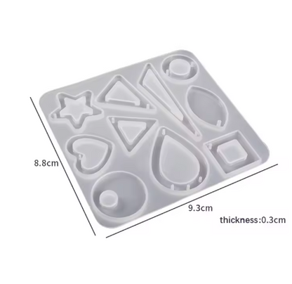 Earrings Pendant Mold Leaf Heart Moon Shape Earring Keychain Epoxy Mold DIY Jewelry Pendants Silicone Moulds Making Supplies