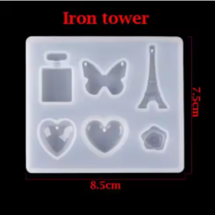 Keychain Molds Silicone Transparent Handmade Craft Epoxy DIY Resin Moulds for Jewelry Pendants