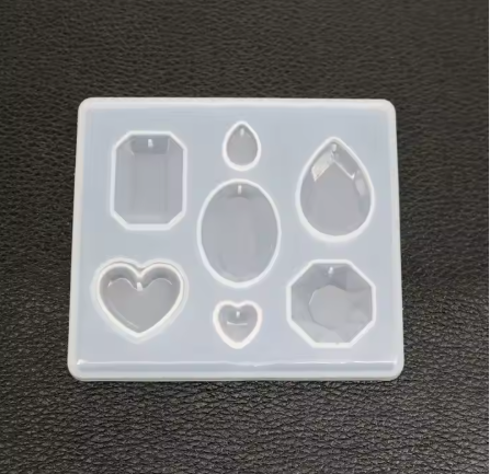Round Heart Drop Pendant Silicone Mold for Resin Jewelry