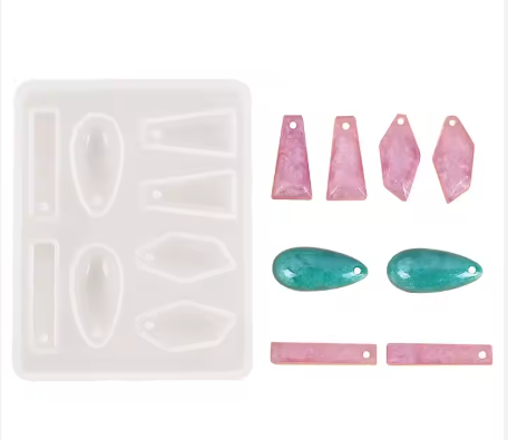 Nails Jewelry Pendants Mold Silicone Heart Round Oval Rectangle Shaped Silicone Mold Mixed Style Jewelry Epoxy Resin Moulds