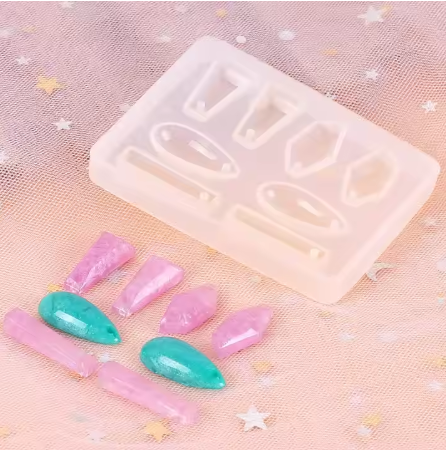 Nails Jewelry Pendants Mold Silicone Heart Round Oval Rectangle Shaped Silicone Mold Mixed Style Jewelry Epoxy Resin Moulds