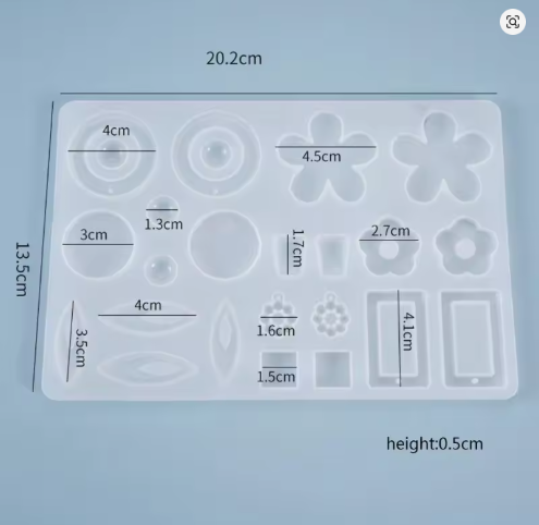 Flower Jewelry Pendant Silicone Mold for DIY Earrings