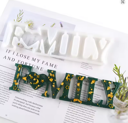 Family Word Silicone Mold for DIY Resin Crafts