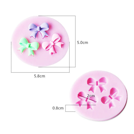 3-in-1 Bow Silicone Mold for 3D Cake Decoration