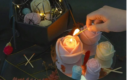 3D Rose Silicone Candle Mold for Resin & Cake