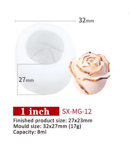 3D Rose Silicone Candle Mold for Resin & Cake