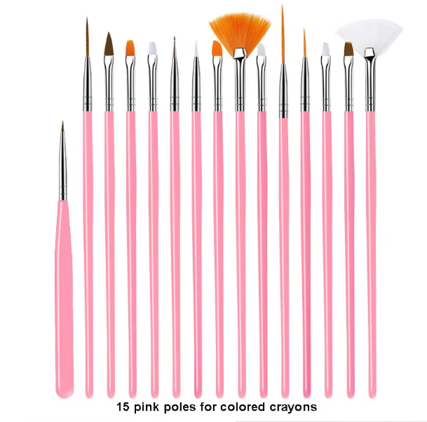 15-Piece Professional Nail Art Brush Set