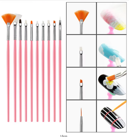 15-Piece Professional Nail Art Brush Set