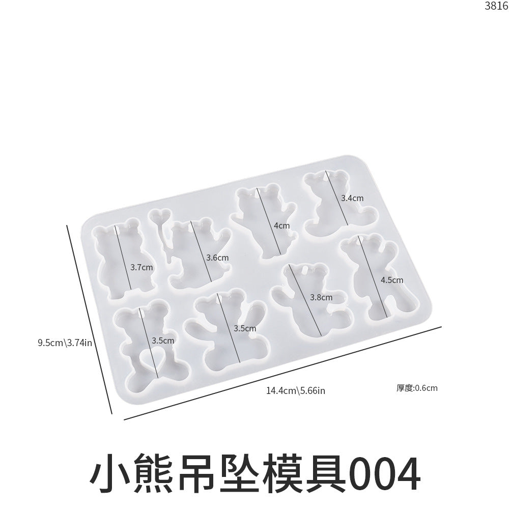 8-in-1 Teddy Bear Silicone Mold for Crafts