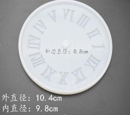 Wall Clock Mold Round Roman Arabic Numerals Clocks Epoxy Resin Casting Silicone Molds DIY Art Craft for Home Wall Decoration