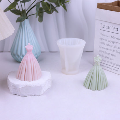 Bridal Gown 3D Silicone Candle Mold for Wedding Decor