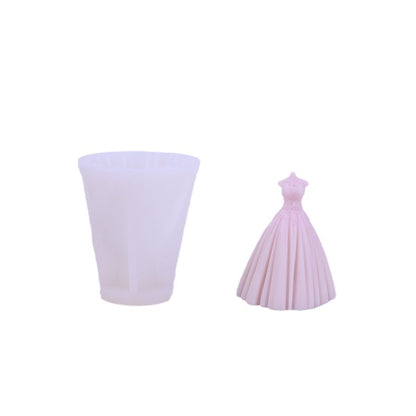 Bridal Gown 3D Silicone Candle Mold for Wedding Decor