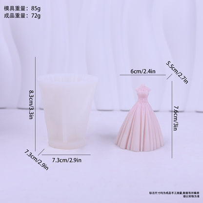 Bridal Gown 3D Silicone Candle Mold for Wedding Decor