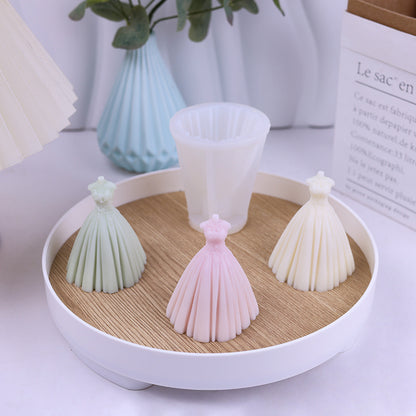 Bridal Gown 3D Silicone Candle Mold for Wedding Decor