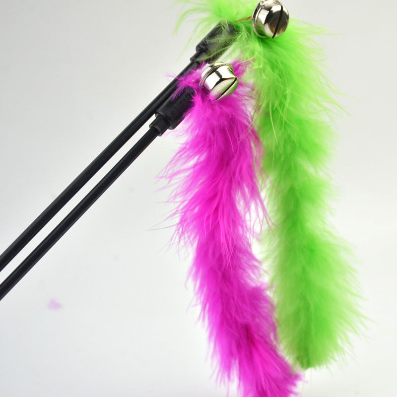 Feather Cat Wand Toy with Bell