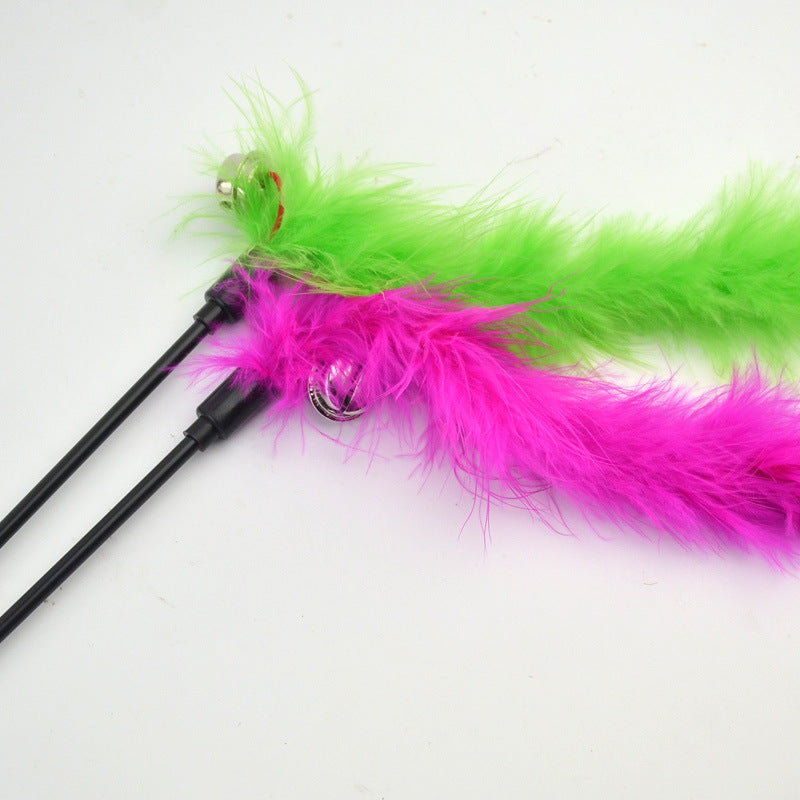 Feather Cat Wand Toy with Bell