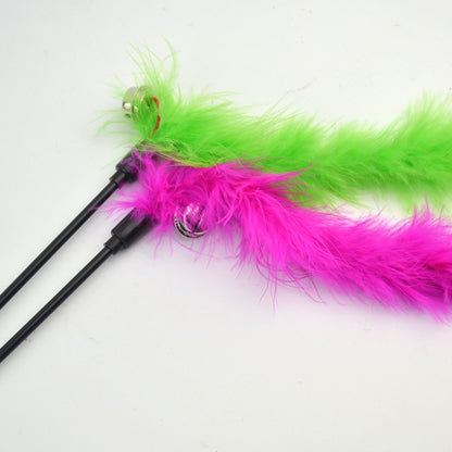 Feather Cat Wand Toy with Bell