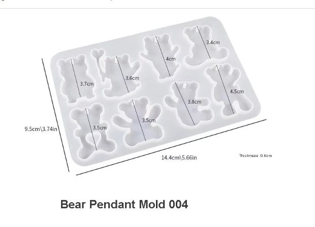 Bear Pendant Silicone Mold for Resin Crafts