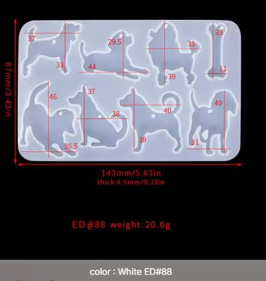 Puppy Dog Pendant Silicone Mold for Jewelry