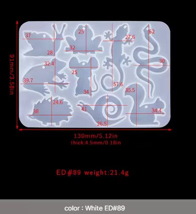 Silicone Mold Animal Series Lizzard Snake Mouse Frog Earrings Molds for Jewelry Making DIY Crystal Resin