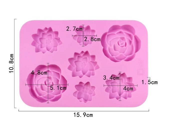 7 in 1 Flower Silicone Mold for Baking