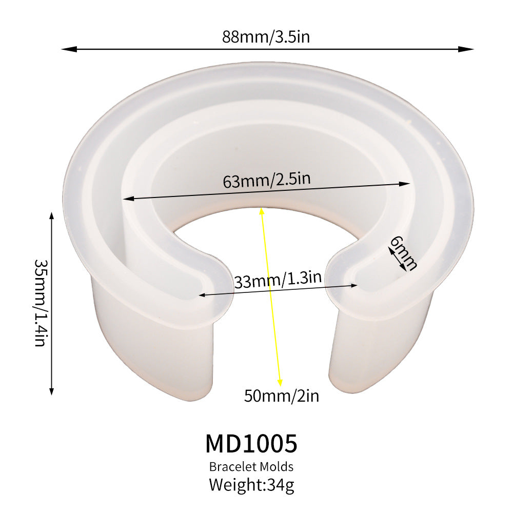 Silicone Bangle Bracelet Mold for Resin